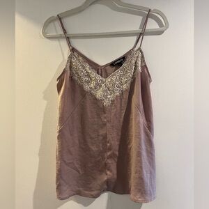 Express pink and lace flowy top